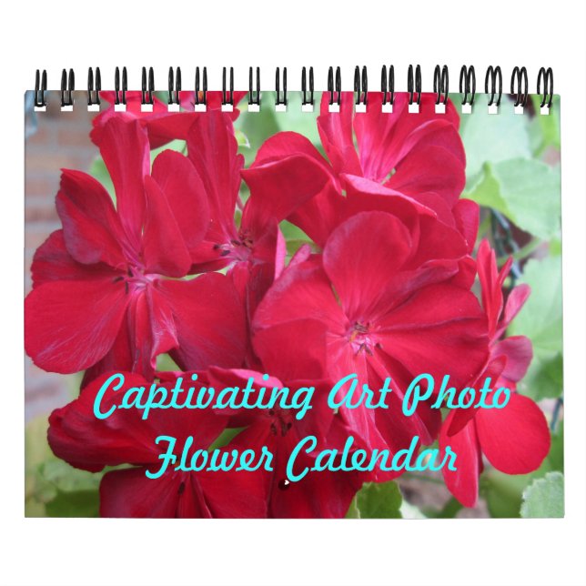 Mural Calendrier captivant des fleurs de photos d'art (Protection)