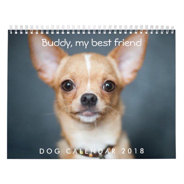 Mural Calendrier Chien 2018 Personnalisé Ajouter une pho (Protection)