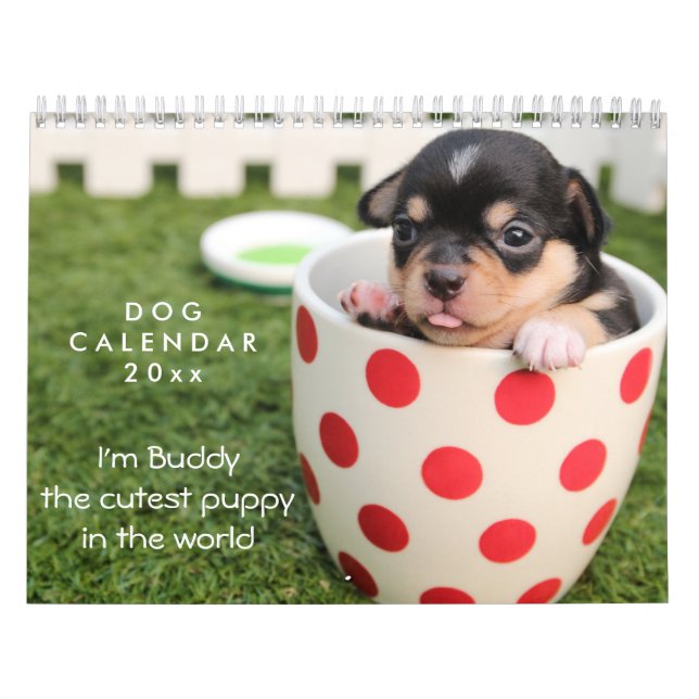 Mural Calendrier Chien 2026 Ajouter Photo Et Texte (Protection)