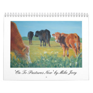 Mural Calendrier coloré de peintures de vache