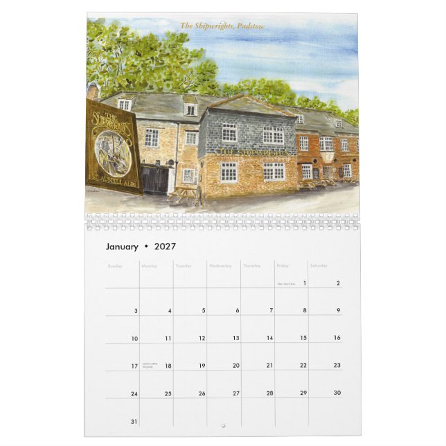Mural Calendrier "cornouaillais de Pubs et d'auberges" (Jan 2027)