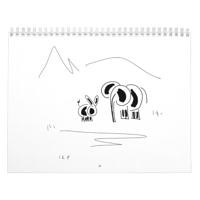 Mural calendrier d'âne et d'éléphant (Protection)