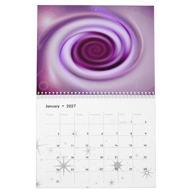 Mural Calendrier d'art abstrait (Jan 2027)