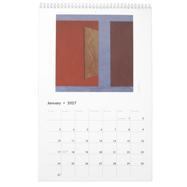 Mural Calendrier d'art abstrait (Jan 2027)
