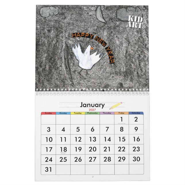 Mural Calendrier d'art de 2010 enfants (Jan 2027)