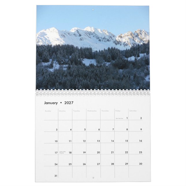 Mural Calendrier de 2014 Alpes (Jan 2027)