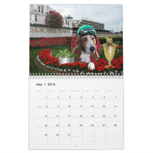 Mural Calendrier de Basset Hound