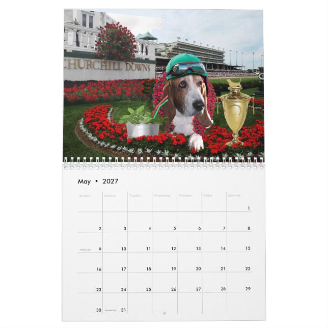 Mural Calendrier de Basset Hound (Mai 2027)