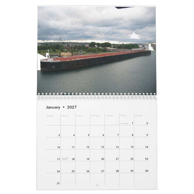 Mural Calendrier de bateaux de Great Lakes (Jan 2027)