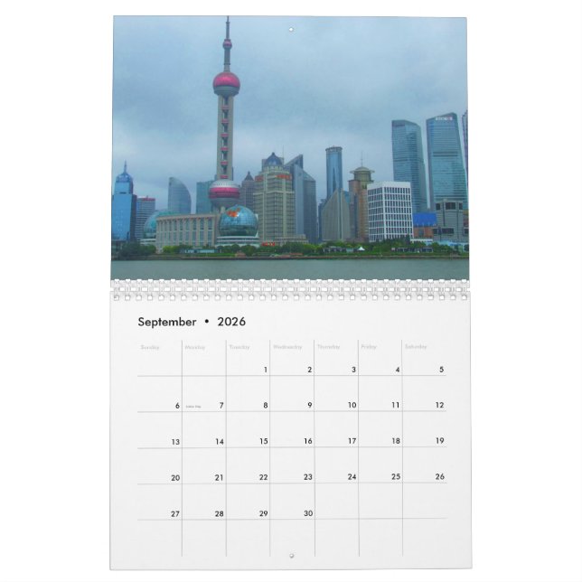 Mural Calendrier de Changhaï Chine 2016 (Sep 2026)