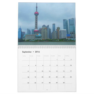 Mural Calendrier de Changhaï Chine 2016
