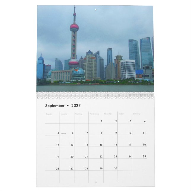Mural Calendrier de Changhaï Chine 2016 (Sep 2027)