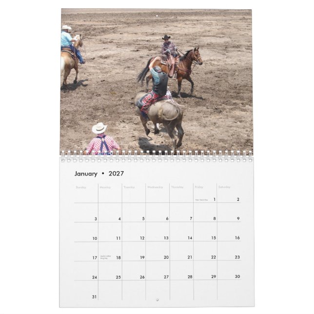 Mural Calendrier de cowboy (Jan 2027)