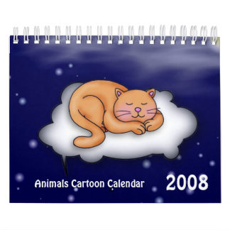 Mural Calendrier de dessins animés d'animaux 2008/2009
