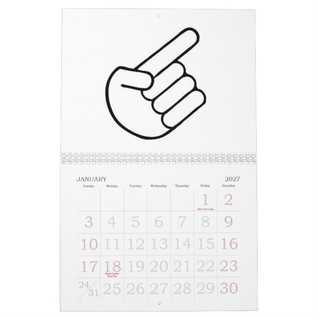 MURAL CALENDRIER DE DIAGRAMME DE PLAISIR (Jan 2027)