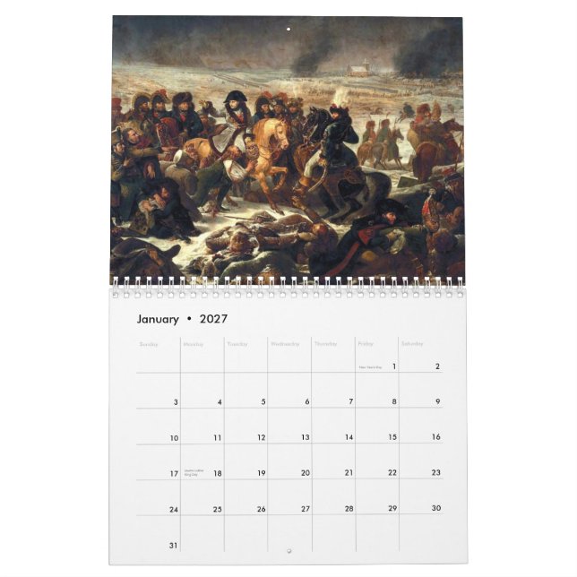Mural Calendrier de guerres napoléoniennes (Jan 2027)