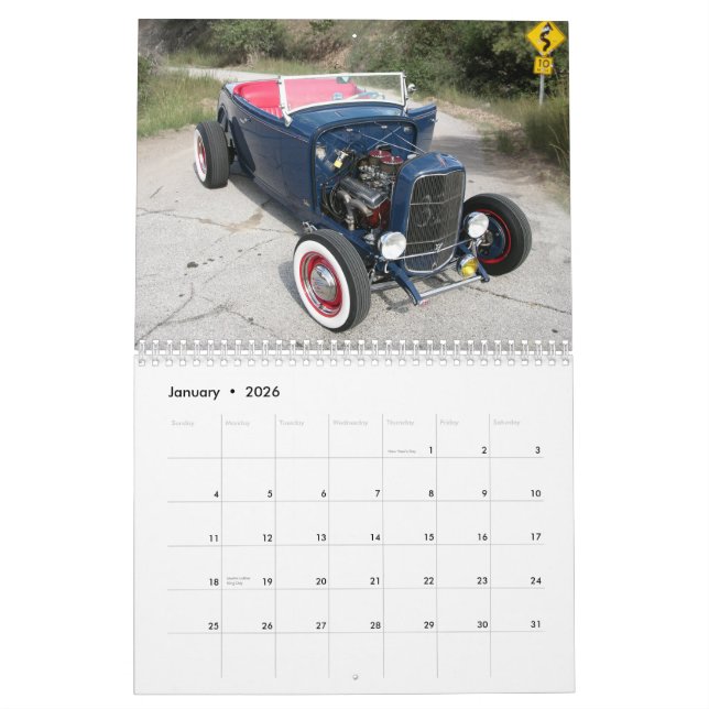 Mural Calendrier de hot rod (Jan 2026)