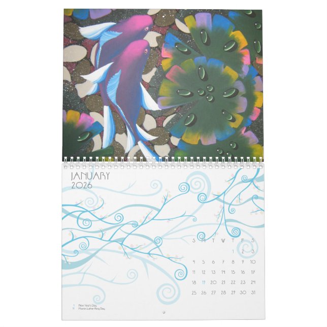 Mural calendrier de koi (Jan 2026)