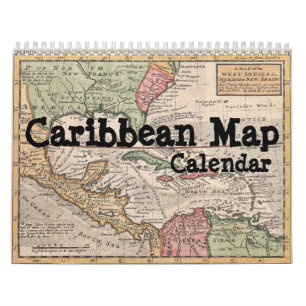 Mural Calendrier de la carte des Caraïbes