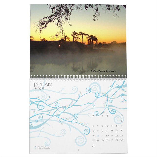 Mural Calendrier de la Floride (Jan 2027)
