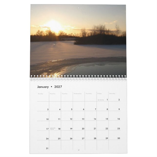 Mural Calendrier de la forêt 2014 de Saginaw (Jan 2027)