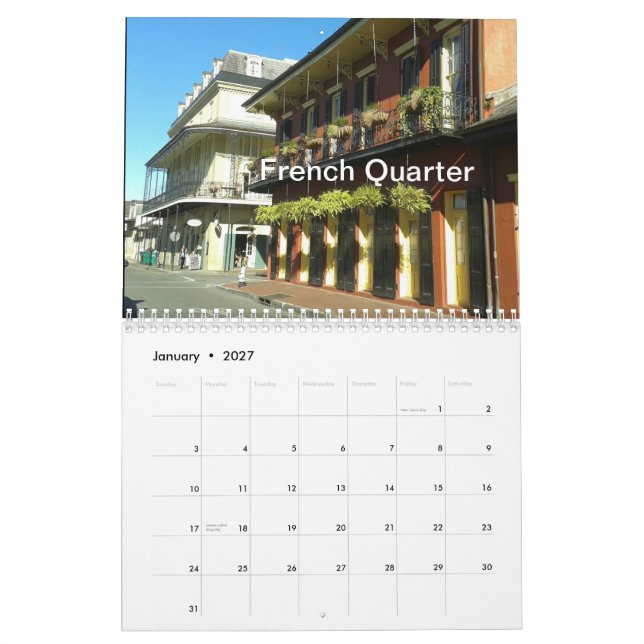 Mural Calendrier de la Nouvelle-Orléans 2015 (Jan 2027)