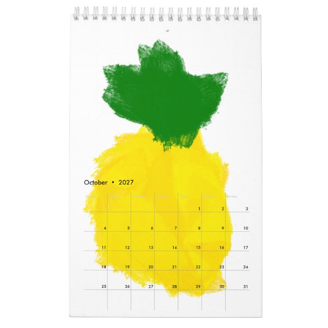 Mural Calendrier de la peinture 2016 d'ananas (Oct 2027)