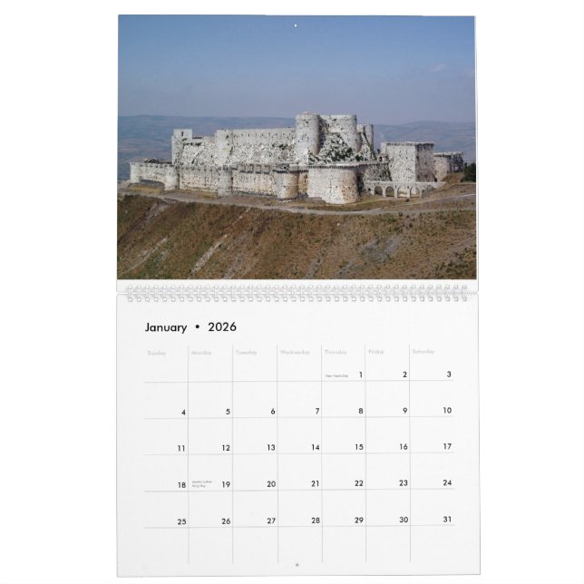 Mural Calendrier de la Syrie et de la Turquie - 24 mois (Jan 2026)