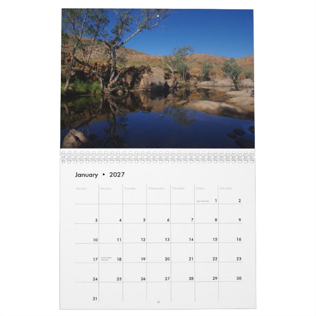 Mural Calendrier de l'Australie 2012 (Jan 2027)