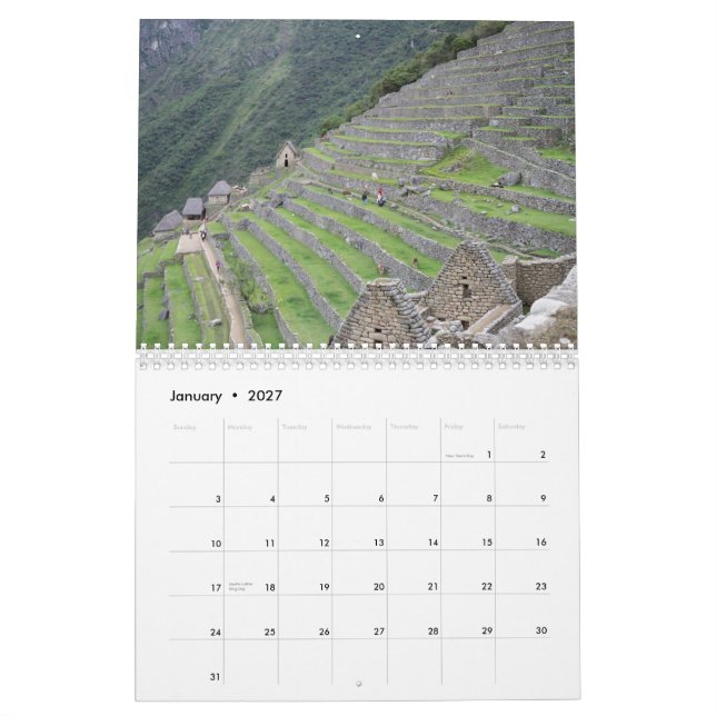 Mural Calendrier de Machu Picchu Pérou 2015 (Jan 2027)