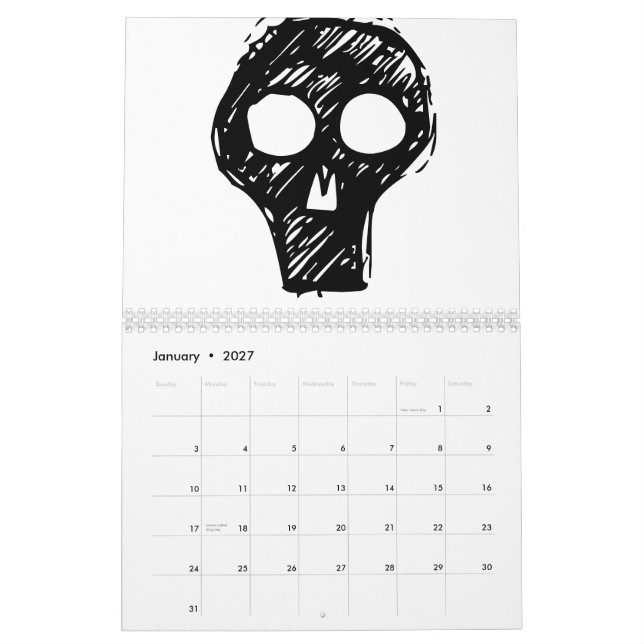 Mural Calendrier de monstre.  Un changement vient ! (Jan 2027)