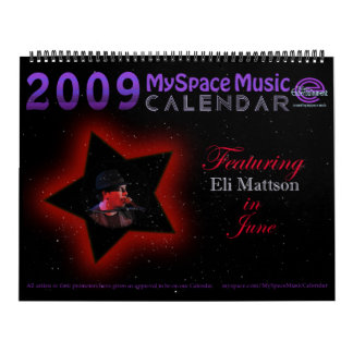 Mural CALENDRIER de MUSIQUE de 2009 MYSPACE comportant