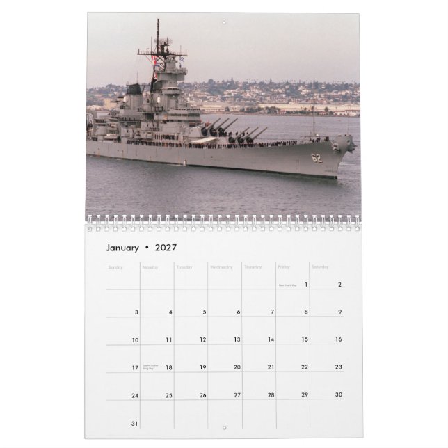 Mural Calendrier de New Jersey d'USS (Jan 2027)