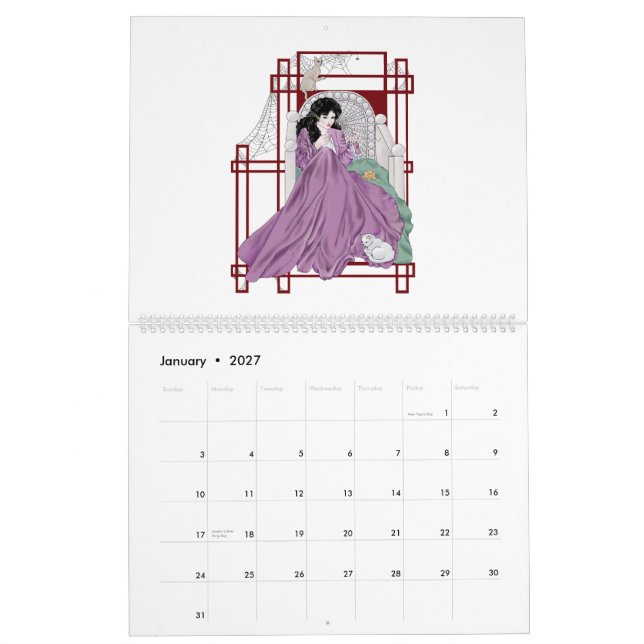 Mural Calendrier de nouveua d'art (Jan 2027)