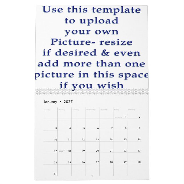 Mural Calendrier de photo faire-il-yoursef (Jan 2027)