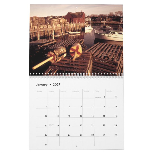 Mural Calendrier de photographie de pêcheur (Jan 2027)