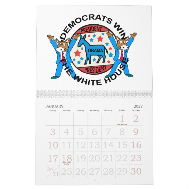 MURAL CALENDRIER DE PRÉSIDENT OBAMA WINS (Jan 2027)