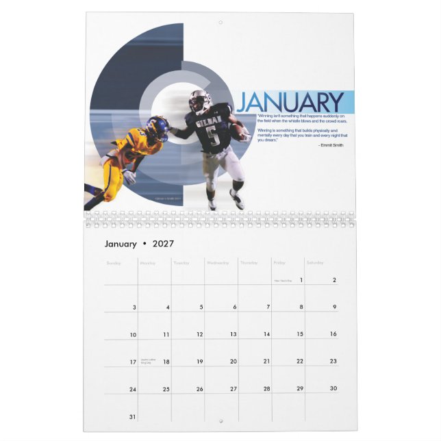 Mural Calendrier de sports d'OTBS 2013 (Jan 2027)