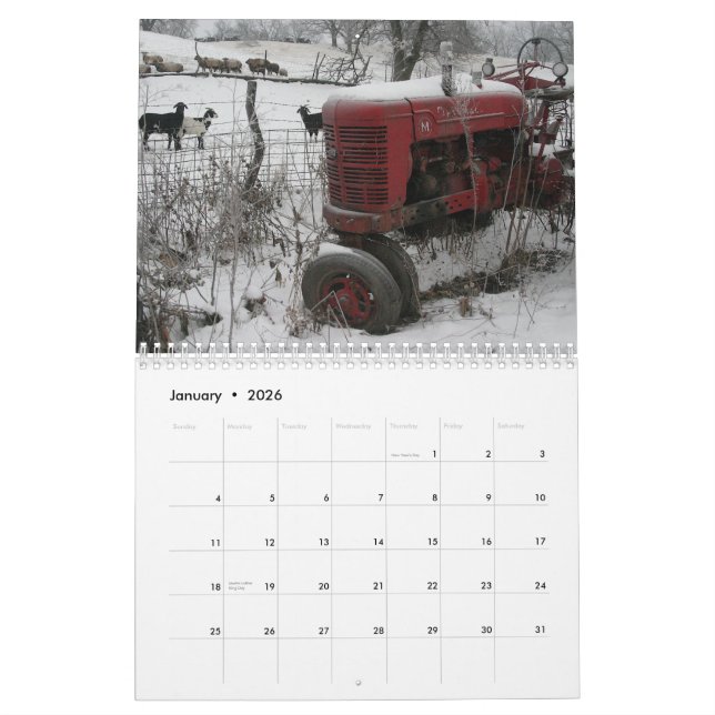 Mural Calendrier de tracteur : Tracteurs classiques (Jan 2026)