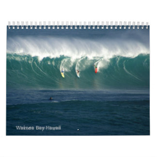 Mural Calendrier de vagues de baie de Waimea grand