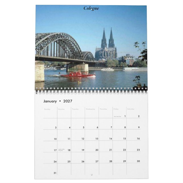 Mural Calendrier de voyage de l'Allemagne 2014 (Jan 2027)
