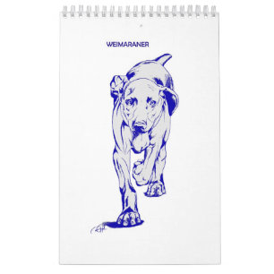 Mural Calendrier de Weimaraner par Candra