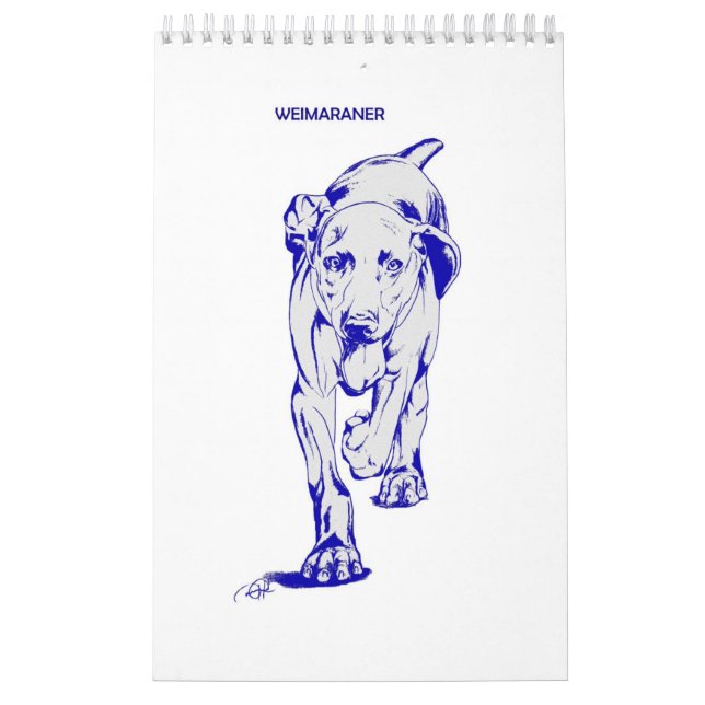 Mural Calendrier de Weimaraner par Candra (Protection)