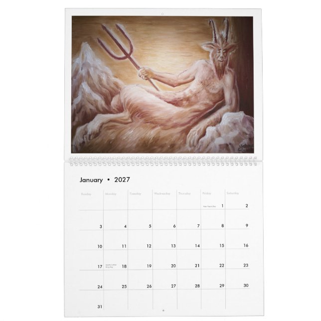 Mural Calendrier de zodiaque de mythologie grecque et (Jan 2027)