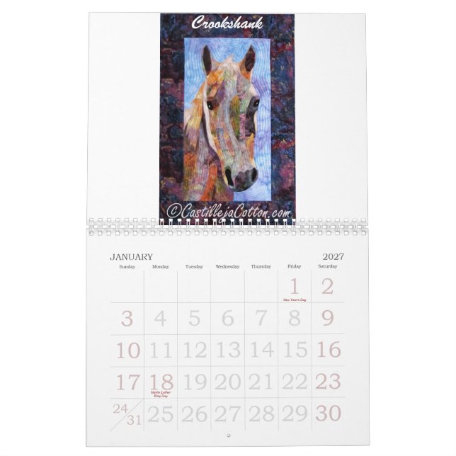 Mural Calendrier d'édredon d'art (Jan 2027)