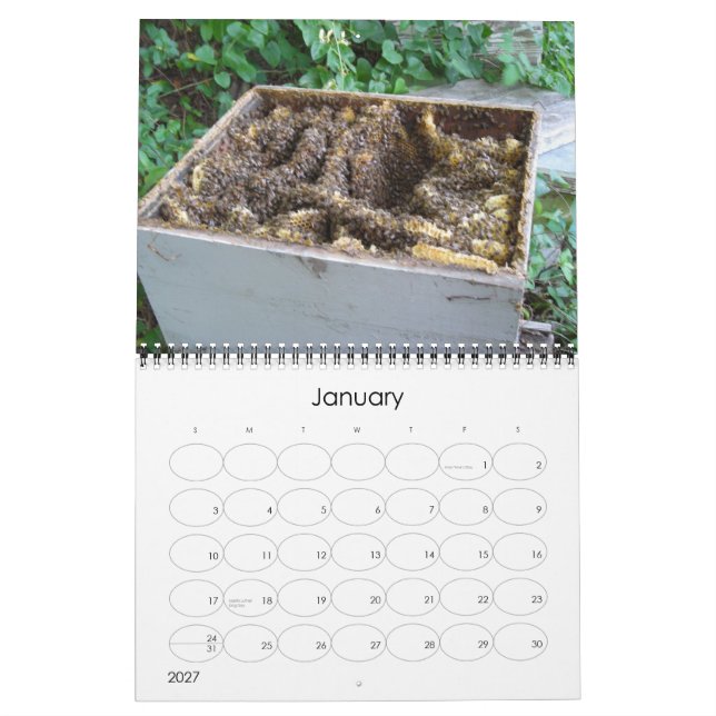 Mural Calendrier des abeilles heureux (Jan 2027)