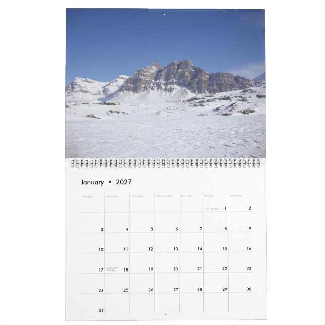 Mural Calendrier des Alpes suisses 2014 (Jan 2027)