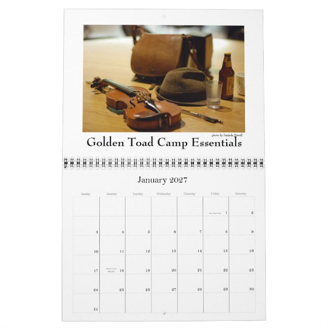 Mural Calendrier des camps de crapauds d'or 2011 (Jan 2027)