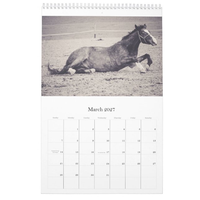 Mural Calendrier des chevaux... (Mar 2027)