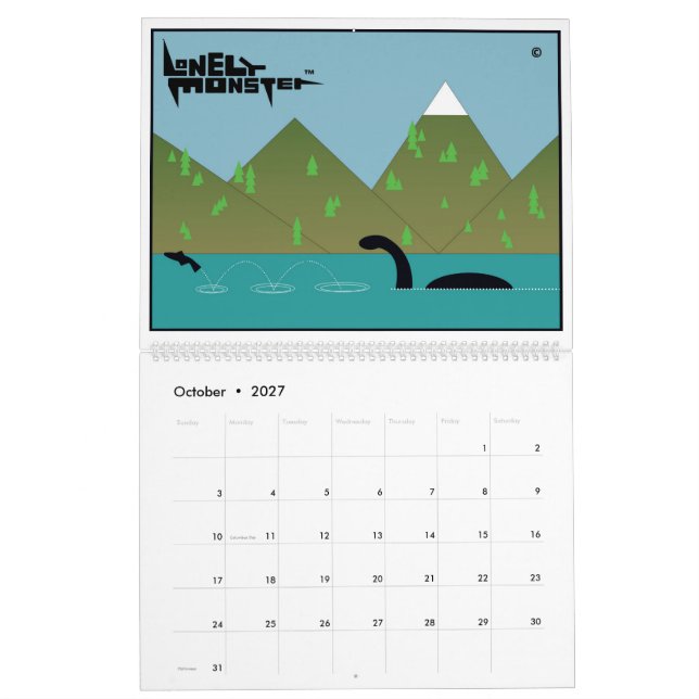 Mural Calendrier des dessins animés Monster (deux pages) (Oct 2027)